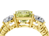 Yellow gold Three-Stone Fancy Yellow Princess Cut Cut Diamond Ring with Channel-Set Band and Prong Setting_4