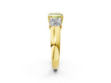 Yellow gold Three-Stone Fancy Yellow Princess Cut Cut Diamond Ring with Prong Setting and Classic Band_2