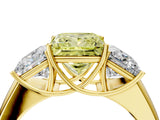 Yellow gold Three-Stone Fancy Yellow Princess Cut Cut Diamond Ring with Prong Setting and Classic Band_4