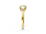 Yellow gold Three-Stone Fancy Yellow Princess Cut Cut Diamond Ring with Trillion Side Stones and Four-Prong Setting_5