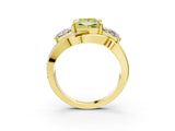 Yellow gold Three-Stone Fancy Yellow Princess Cut Cut Diamond Split Shank Prong Set Ring_3