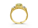 Yellow gold Three-Stone Fancy Yellow Princess Cut Cut Milgrain Band Prong Setting Ring_3