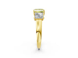 Yellow gold Three-Stone Fancy Yellow Princess Cut Cut Solitaire Ring with Classic Prong Setting_2