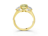 Yellow gold Three-Stone Fancy Yellow Princess Cut Cut Solitaire Ring with Classic Prong Setting_3