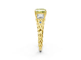 Yellow gold Three-Stone Fancy Yellow Princess Cut Diamond Braided Band Ring with Four-Prong Setting_41