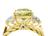 Yellow gold Three-Stone Fancy Yellow Princess Cut Diamond Braided Band Ring with Four-Prong Setting_43