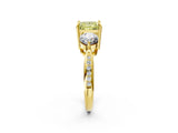 Yellow gold Three-Stone Fancy Yellow Princess Cut Diamond Channel Set Engagement Ring with Prong Setting_2