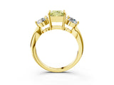 Yellow gold Three-Stone Fancy Yellow Princess Cut Diamond Channel Set Engagement Ring with Prong Setting_3