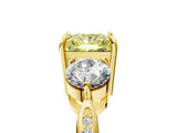 Yellow gold Three-Stone Fancy Yellow Princess Cut Diamond Channel Set Engagement Ring with Prong Setting_5