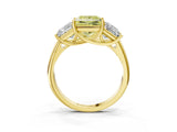 Yellow gold Three-Stone Fancy Yellow Princess Cut Diamond Engagement Ring with Prong Setting_6