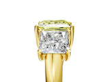 Yellow gold Three-Stone Fancy Yellow Princess Cut Diamond Engagement Ring with Prong Setting_8