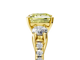 Yellow gold Three-Stone Fancy Yellow Princess  Cut Diamond Pavé Band with Four-Prong Setting_5