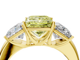 Yellow gold Three-Stone Fancy Yellow Princess  Cut Diamond Ring with Channel-Set Band and Four-Prong Setting_21