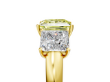 Yellow gold Three-Stone Fancy Yellow Princess  Cut Diamond Ring with Channel-Set Band and Four-Prong Setting_22