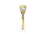 Yellow gold Three-Stone Fancy Yellow Princess Cut Diamond Ring with Pavé Band and Prong Setting_49
