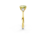 Yellow gold Three-Stone Fancy Yellow Princess Cut Diamond Ring with Pear  Side Stones in Four-Prong Setting_38