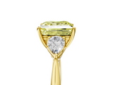 Yellow gold Three-Stone Fancy Yellow Princess  Cut Diamond Ring with Pear Side Stones in Four-Prong Setting_5