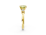Yellow gold Three-Stone Fancy Yellow Princess  Cut Diamond Solitaire with Prong Setting and Classic Band_2