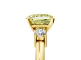 Yellow gold Three-Stone Fancy Yellow Princess  Cut Diamond Solitaire with Prong Setting and Classic Band_5