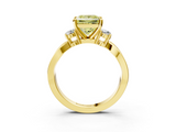 Yellow gold Three-Stone Fancy Yellow Princess  Cut Diamond Twist Band with Prong Setting_3