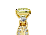 Yellow gold Three-Stone Fancy Yellow Princess  Cut Diamond Twist Band with Prong Setting_5