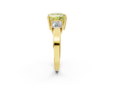 Yellow gold Three-Stone Fancy Yellow Princess  Cut Solitaire Ring with Prong Setting_5
