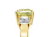 Yellow gold Three-Stone Fancy Yellow Princess  Cut Solitaire Ring with Prong Setting_8