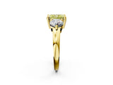 Yellow gold Three-Stone Fancy Yellow Radiant  Brilliant Cut Solitaire Ring with Prong Setting on a Classic Band 3