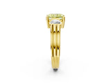 Yellow gold Three-Stone Fancy Yellow Radiant Cut Cut Classic Band Prong Setting Ring_2