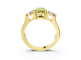 Yellow gold Three-Stone Fancy Yellow Radiant Cut Cut Classic Band Prong Setting Ring_3