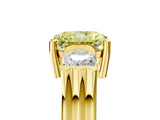 Yellow gold Three-Stone Fancy Yellow Radiant Cut Cut Classic Band Prong Setting Ring_5