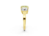 Yellow gold Three-Stone Fancy Yellow Radiant Cut Cut Diamond Engagement Ring with Flat Band and Four-Prong Setting_14