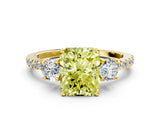 Yellow gold Three-Stone Fancy Yellow Radiant Cut Cut Diamond Pavé Band with Prong Setting_39