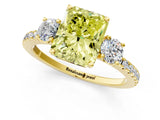 Yellow gold Three-Stone Fancy Yellow Radiant Cut Cut Diamond Pavé Band with Prong Setting_40