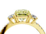 Yellow gold Three-Stone Fancy Yellow Radiant Cut Cut Diamond Pavé Band with Prong Setting_43