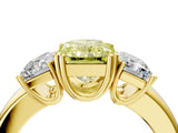 Yellow gold Three-Stone Fancy Yellow Radiant Cut Cut Diamond Ring with Channel Set Band and Four-Prong Setting_28