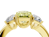 Yellow gold Three-Stone Fancy Yellow Radiant Cut Cut Diamond Ring with Channel Set Band and Four-Prong Setting_4
