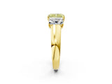 Yellow gold Three-Stone Fancy Yellow Radiant Cut Cut Diamond Ring with Prong Setting and Classic Band_2