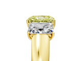 Yellow gold Three-Stone Fancy Yellow Radiant Cut Cut Diamond Ring with Prong Setting and Classic Band_5