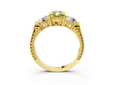 Yellow gold Three-Stone Fancy Yellow Radiant Cut Cut Milgrain Band Prong Setting Ring_3