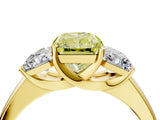 Yellow gold Three-Stone Fancy Yellow Radiant Cut Cut Solitaire Ring with Classic Prong Setting_4