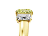 Yellow gold Three-Stone Fancy Yellow Radiant Cut Cut Solitaire Ring with Classic Prong Setting_5