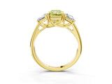 Yellow gold Three-Stone Fancy Yellow Radiant Cut Diamond Engagement Ring with Prong Setting_6
