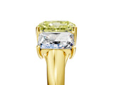 Yellow gold Three-Stone Fancy Yellow Radiant Cut Diamond Engagement Ring with Prong Setting_8