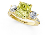 Yellow gold Three-Stone Fancy Yellow Radiant  Cut Diamond Pavé Band with Four-Prong Setting_29