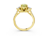 Yellow gold Three-Stone Fancy Yellow Radiant  Cut Diamond Pavé Band with Four-Prong Setting_31