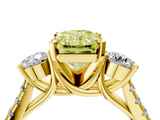 Yellow gold Three-Stone Fancy Yellow Radiant  Cut Diamond Pavé Band with Four-Prong Setting_32