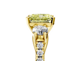 Yellow gold Three-Stone Fancy Yellow Radiant  Cut Diamond Pavé Band with Four-Prong Setting_33