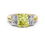 Yellow gold Three-Stone Fancy Yellow Radiant  Cut Diamond Ring with Channel-Set Band and Four-Prong Setting_49