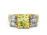 Yellow gold Three-Stone Fancy Yellow Radiant  Cut Diamond Ring with Channel-Set Band and Four-Prong Setting_49